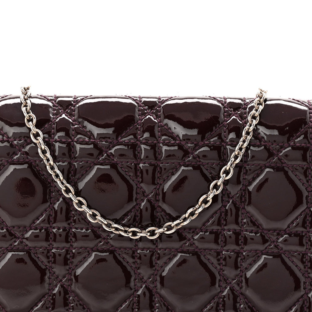 Patent Cannage Lady Dior Chain Wallet Purple wholesalehk.shop
