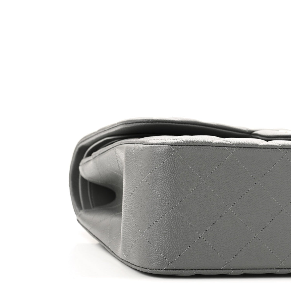 Caviar Quilted Jumbo Double Flap Grey wholesalehk.shop