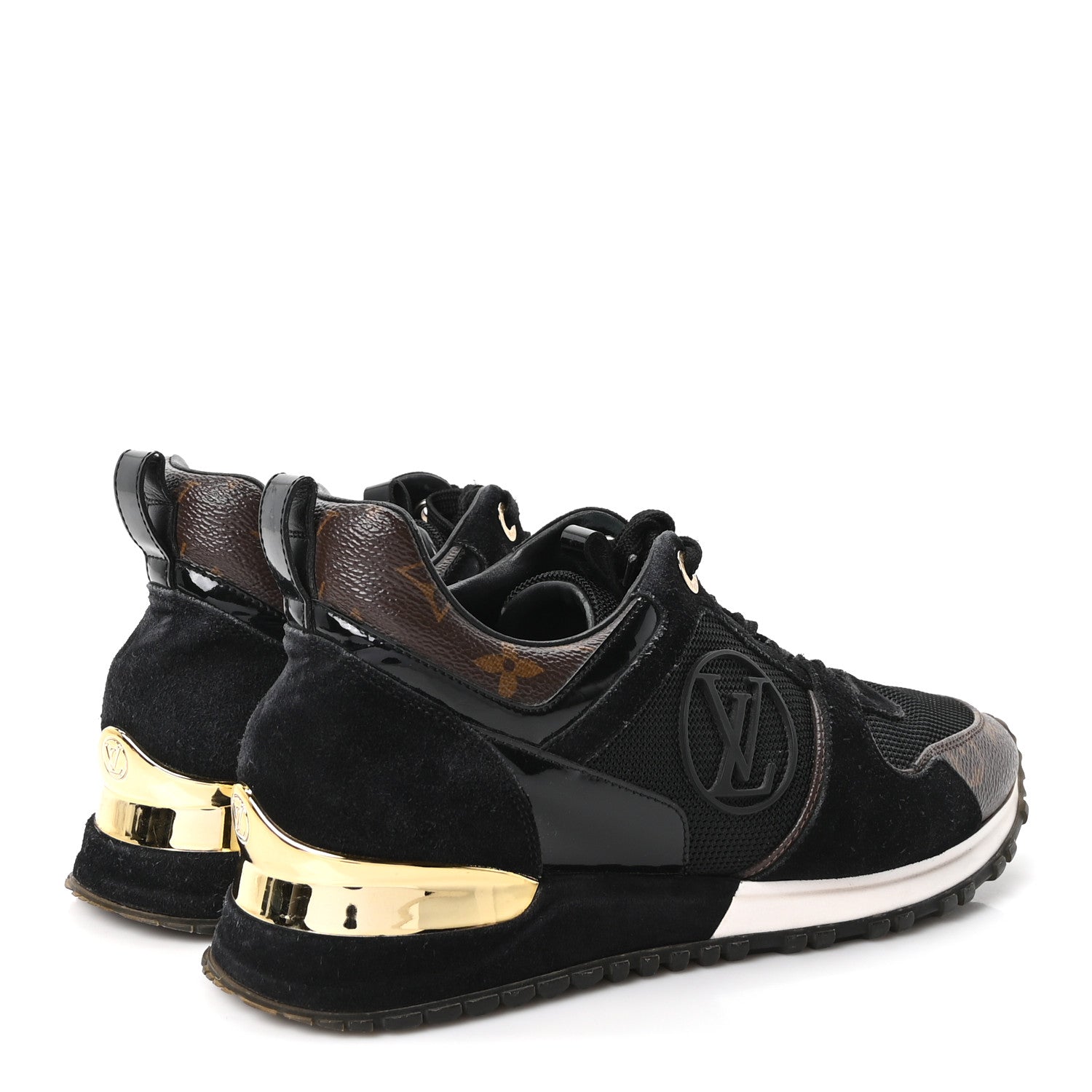 Suede Monogram Run Away Sneakers 36.5 Black £¨ Direct shipment via from wholesalehk.shop