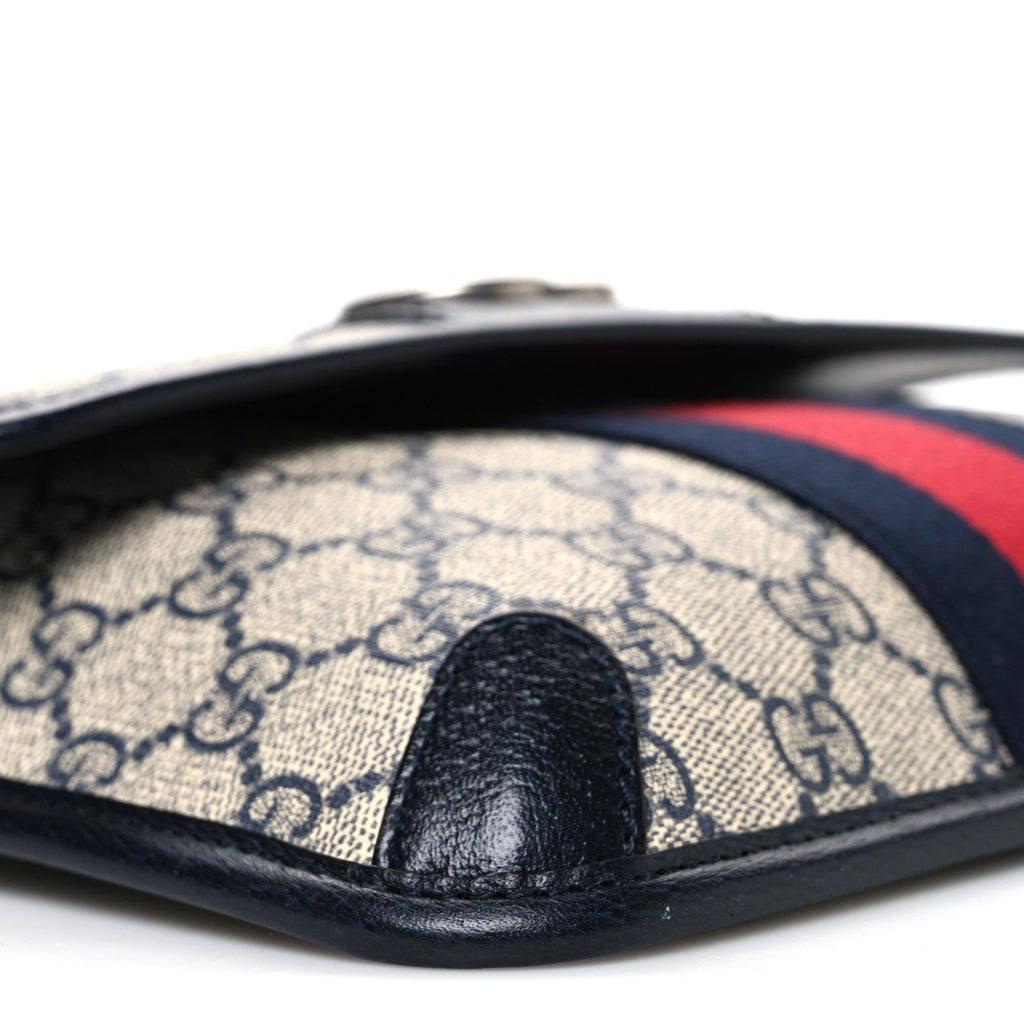 GG Supreme Monogram Web Small Ophidia Belt Bag 90 36 Beige Navy wholesalehk.shop