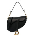 Grained Calfskin Saddle Bag With Strap Black wholesalehk.shop