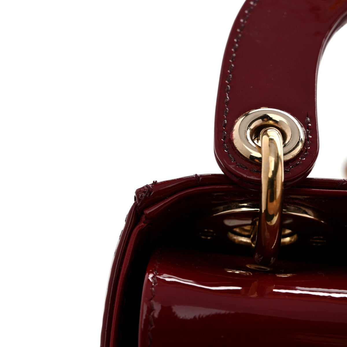 Patent Cannage Mini Lady Dior Red wholesalehk.shop
