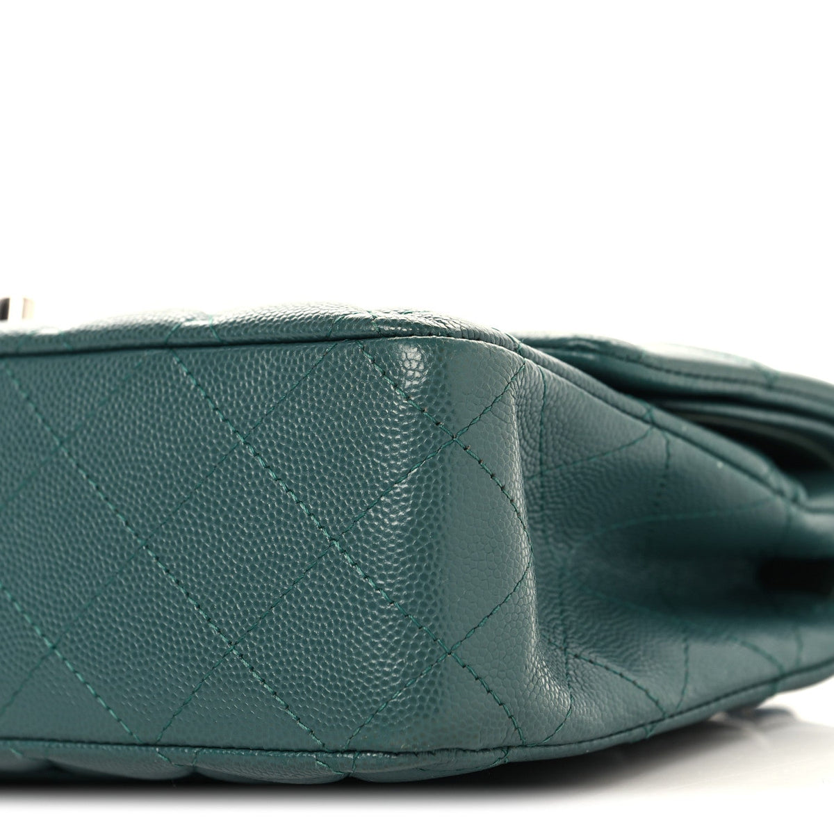 Caviar Quilted Medium Double Flap Green wholesalehk.shop