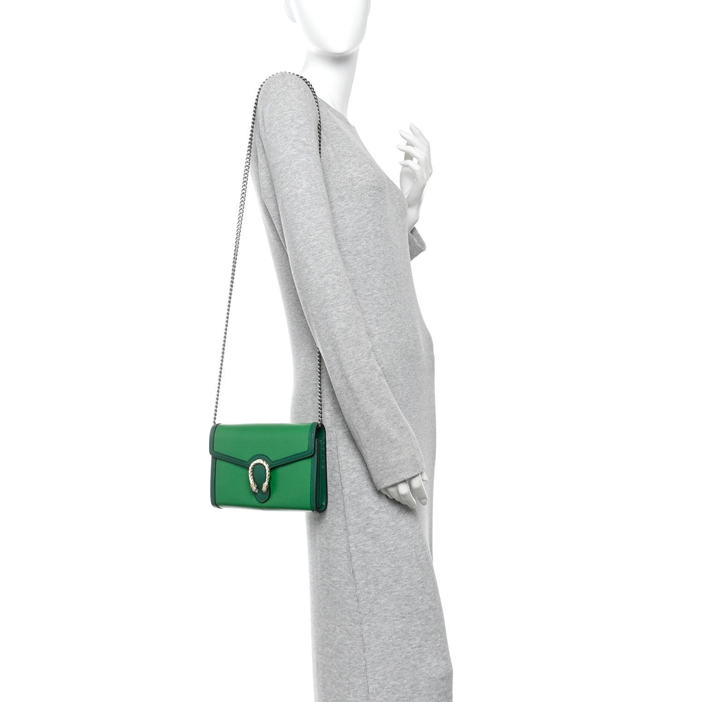 Azalea Calfskin Enamel Mini Dionysus Chain Wallet New Shamarock Emerald wholesalehk.shop