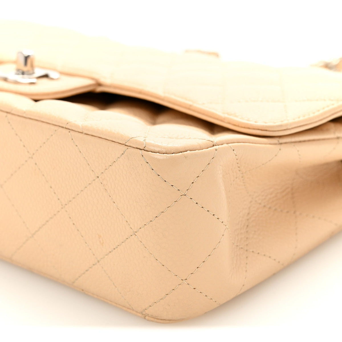 Caviar Quilted Medium Double Flap Beige Clair wholesalehk.shop