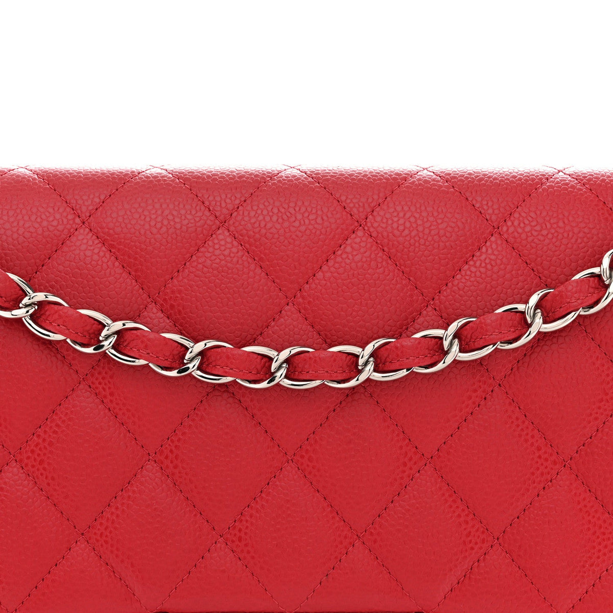 Caviar Quilted Jumbo Double Flap Red wholesalehk.shop