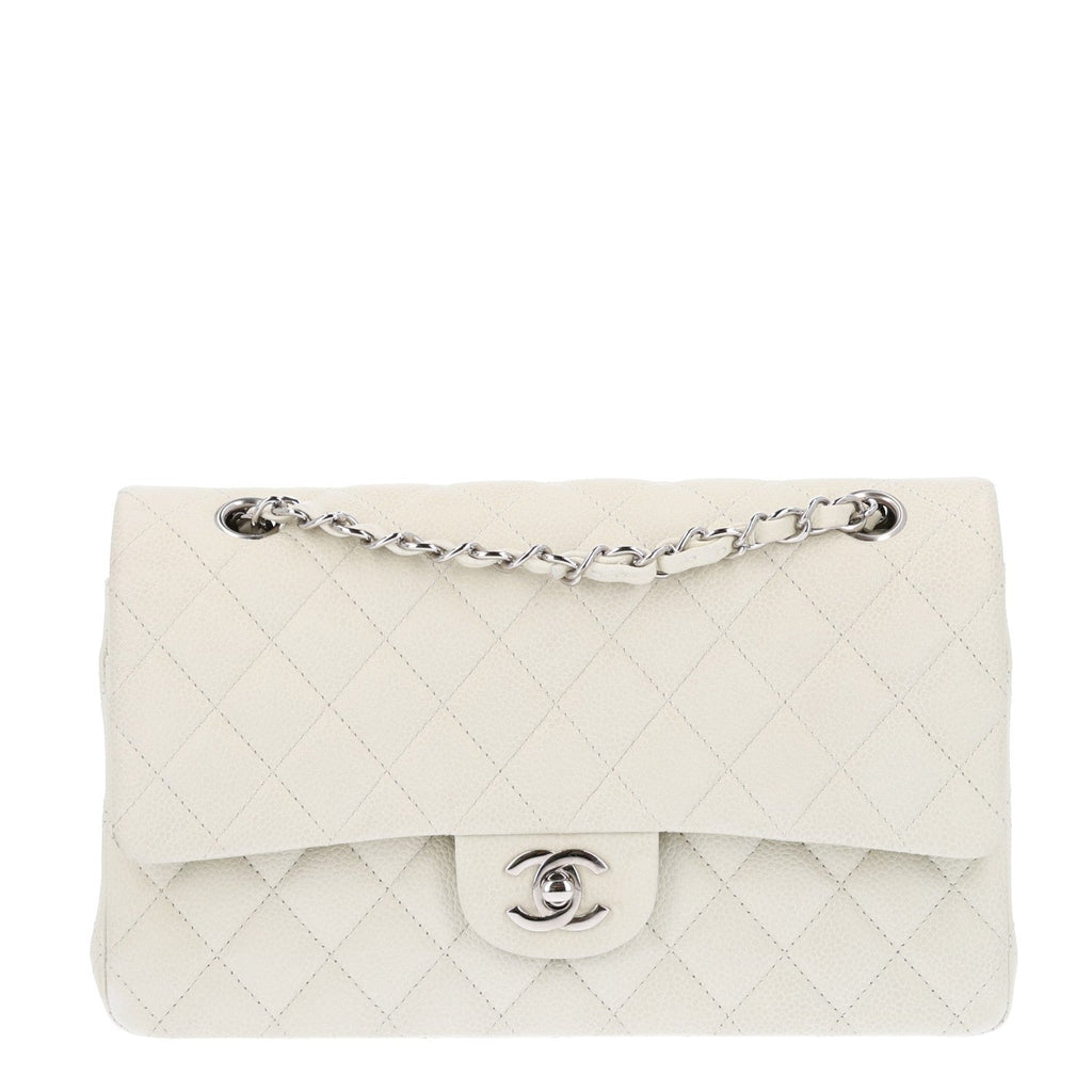 Caviar Quilted Medium Double Flap Light Green wholesalehk.shop