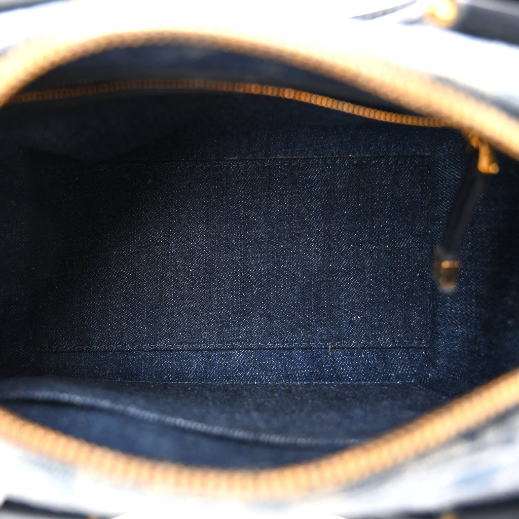 Denim Oblique Groove 20 Bag Blue wholesalehk.shop