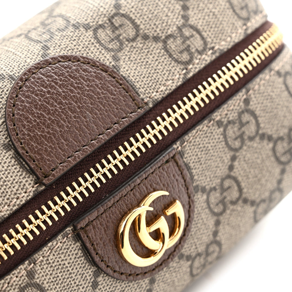 Soft GG Supreme Monogram Calfskin Medium Ophidia Cosmetic Case Beige Ebony New Acero wholesalehk.shop
