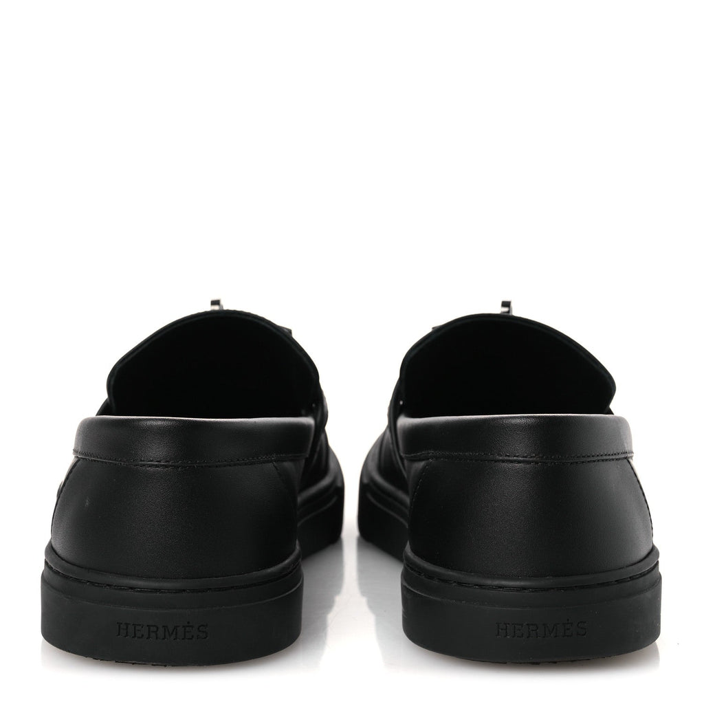 Calfskin Mens Game Slip On Sneakers 40 Black wholesalehk.shop