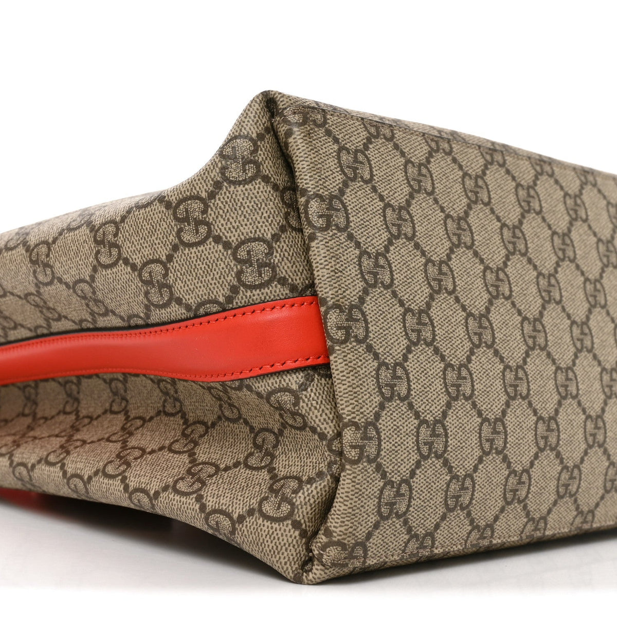 GG Supreme Monogram Medium Emblem Bucket Bag Beige Orange wholesalehk.shop