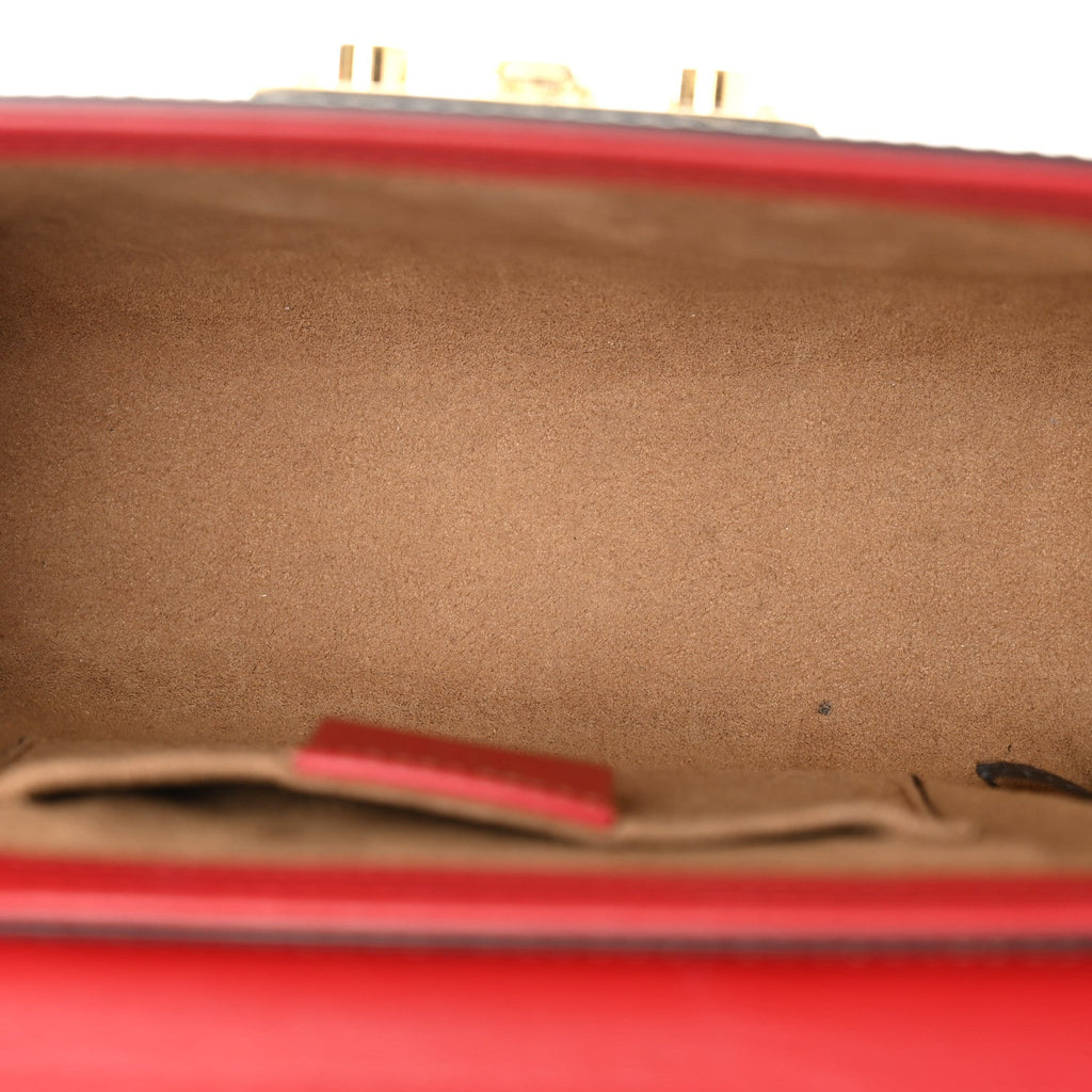 GG Supreme Monogram Calfskin Small Padlock Shoulder Bag Beige Hibiscus Red New Rosette £¨ Direct shipment via from wholesalehk.shop