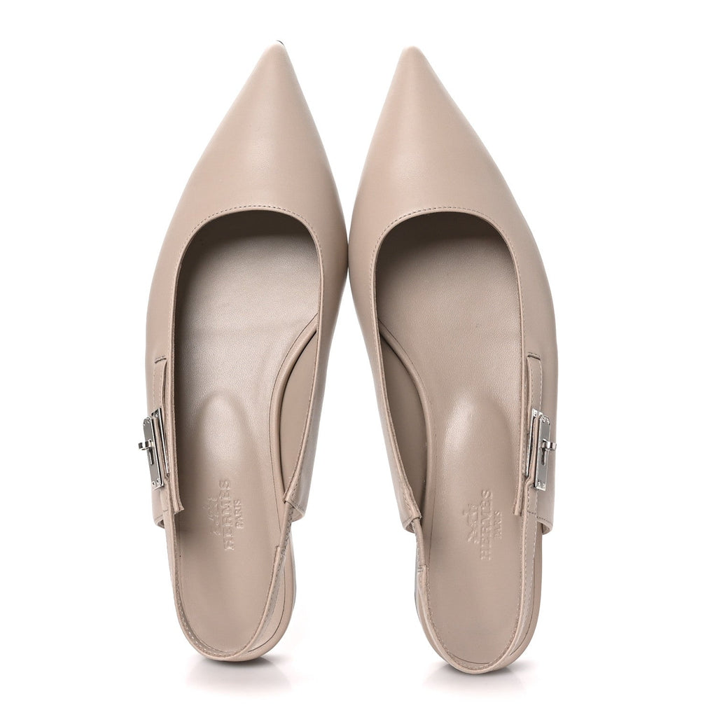 Nappa Lovely Slingback Flats 38.5 Beige Galet wholesalehk.shop