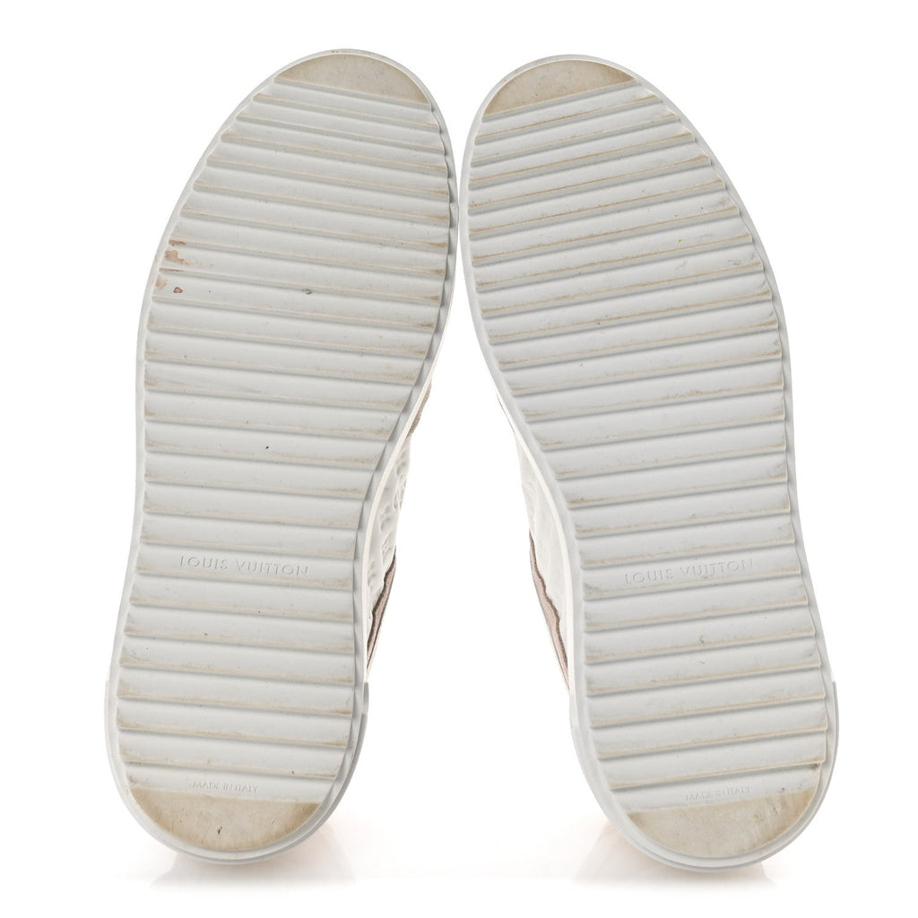 Suede Calfskin Monogram Embossed Time Out Sneakers 37 Rose Poudre £¨ Direct shipment via from wholesalehk.shop