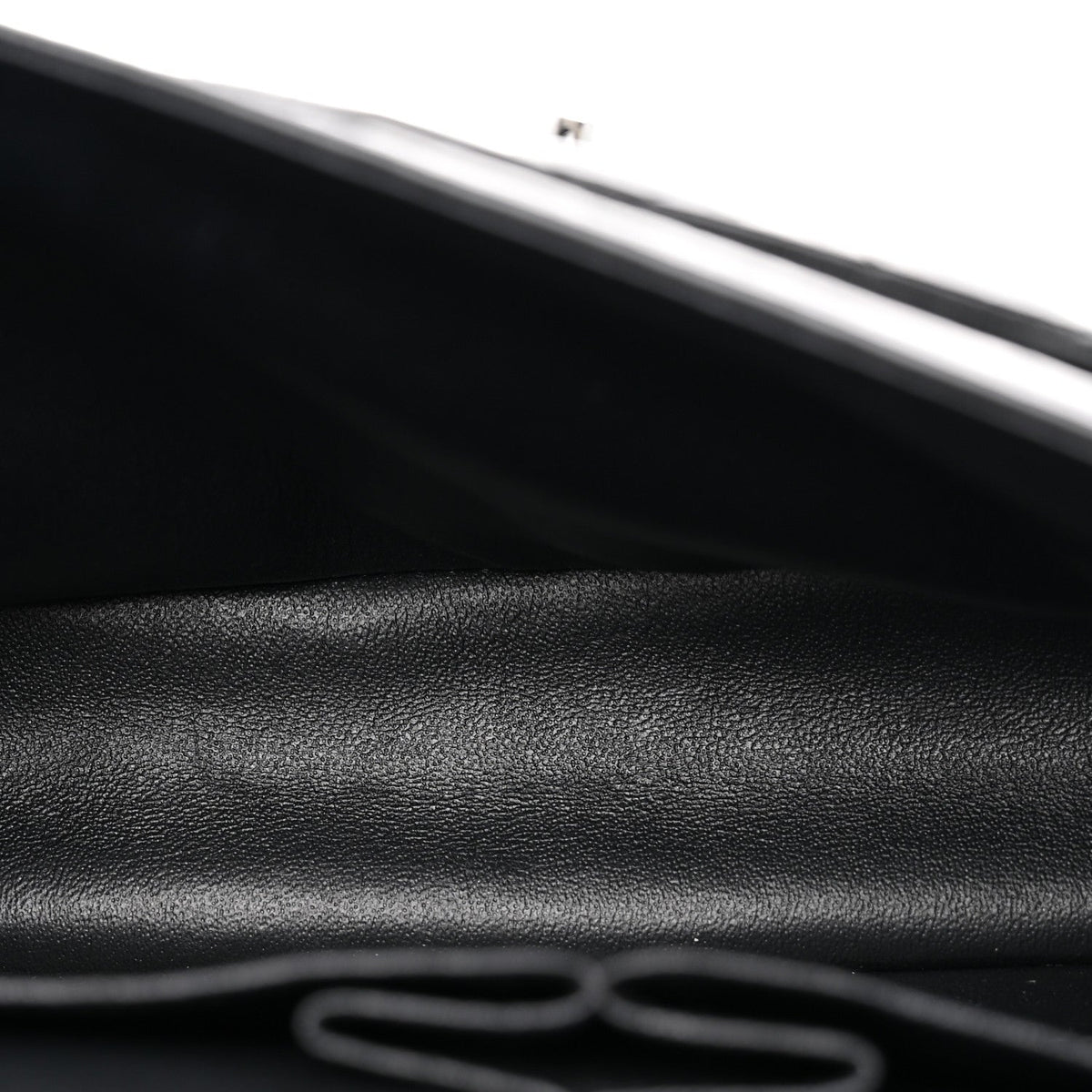 Shiny Crumpled Calfskin Quilted Medium Double Flap So Black wholesalehk.shop