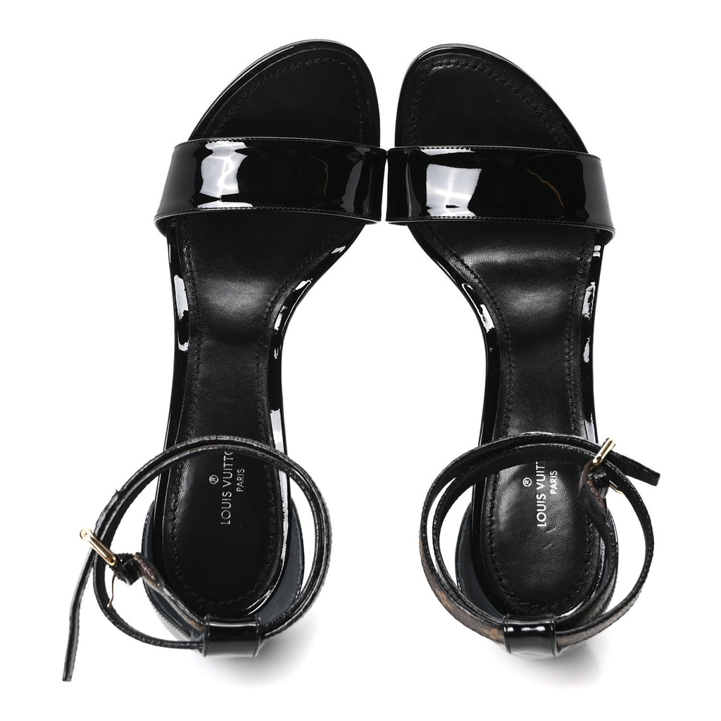 Patent Monogram Call Back Sandals 37 Black £¨ Direct shipment via from wholesalehk.shop