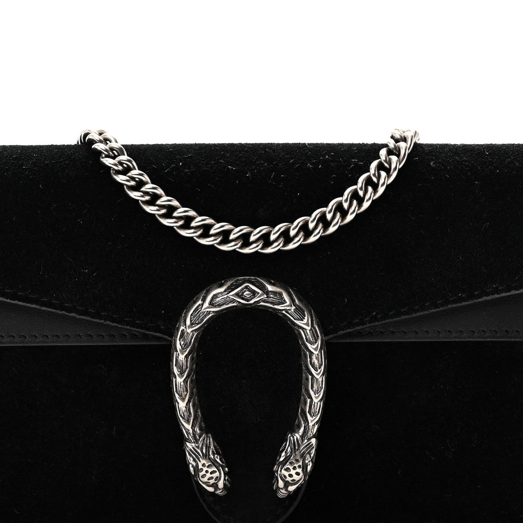 Suede Super Mini Dionysus Shoulder Bag Black wholesalehk.shop