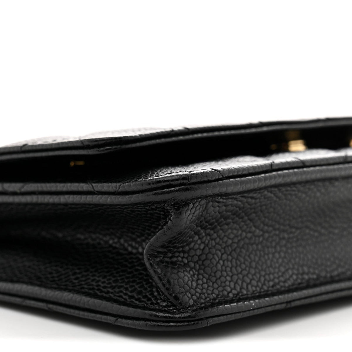 Caviar Quilted Wallet on Chain WOC Black wholesalehk.shop