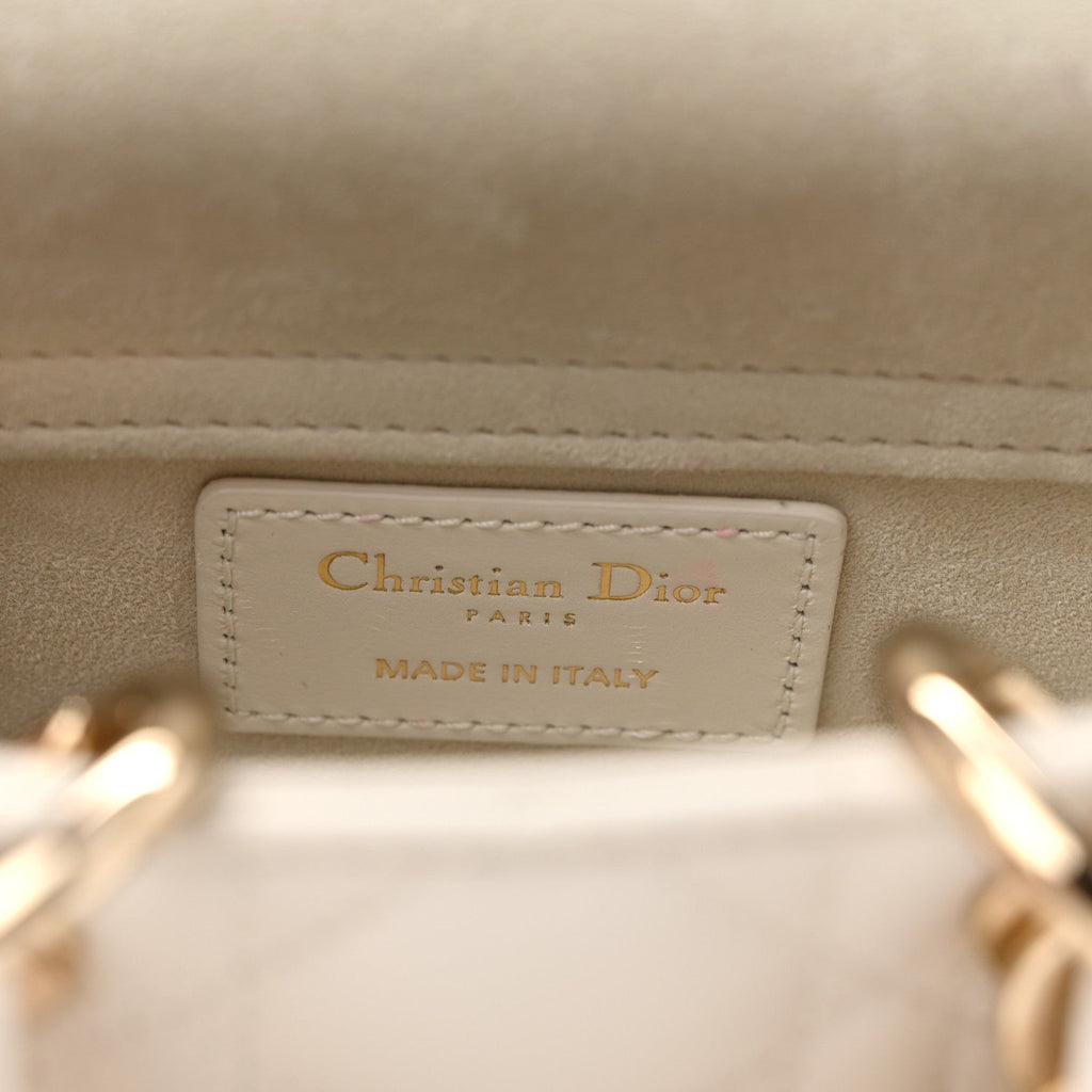 Lambskin Cannage Micro Lady D-Joy Latte wholesalehk.shop