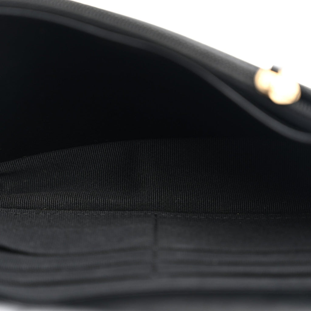 Caviar Quilted Boy Wallet On Chain WOC Black wholesalehk.shop