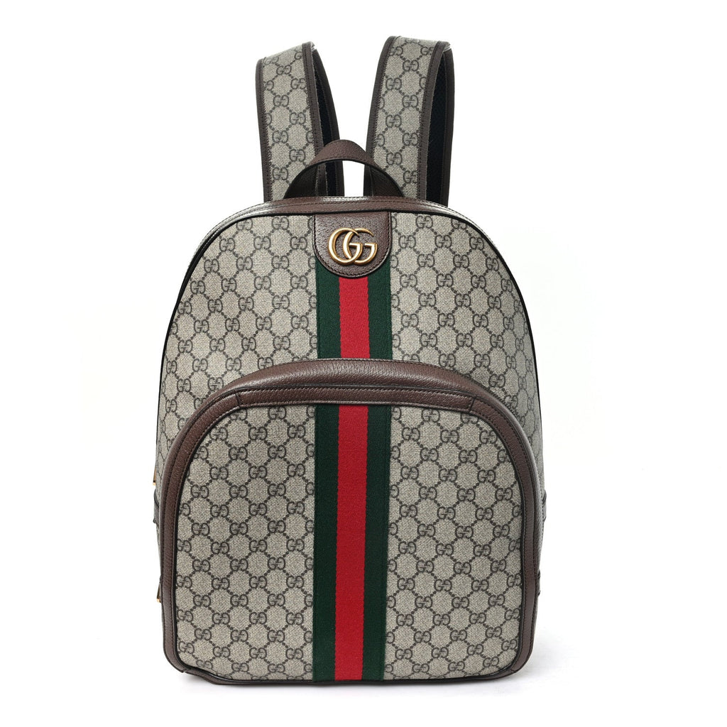 GG Supreme Monogram Medium Ophidia Day Backpack Brown Brown wholesalehk.shop