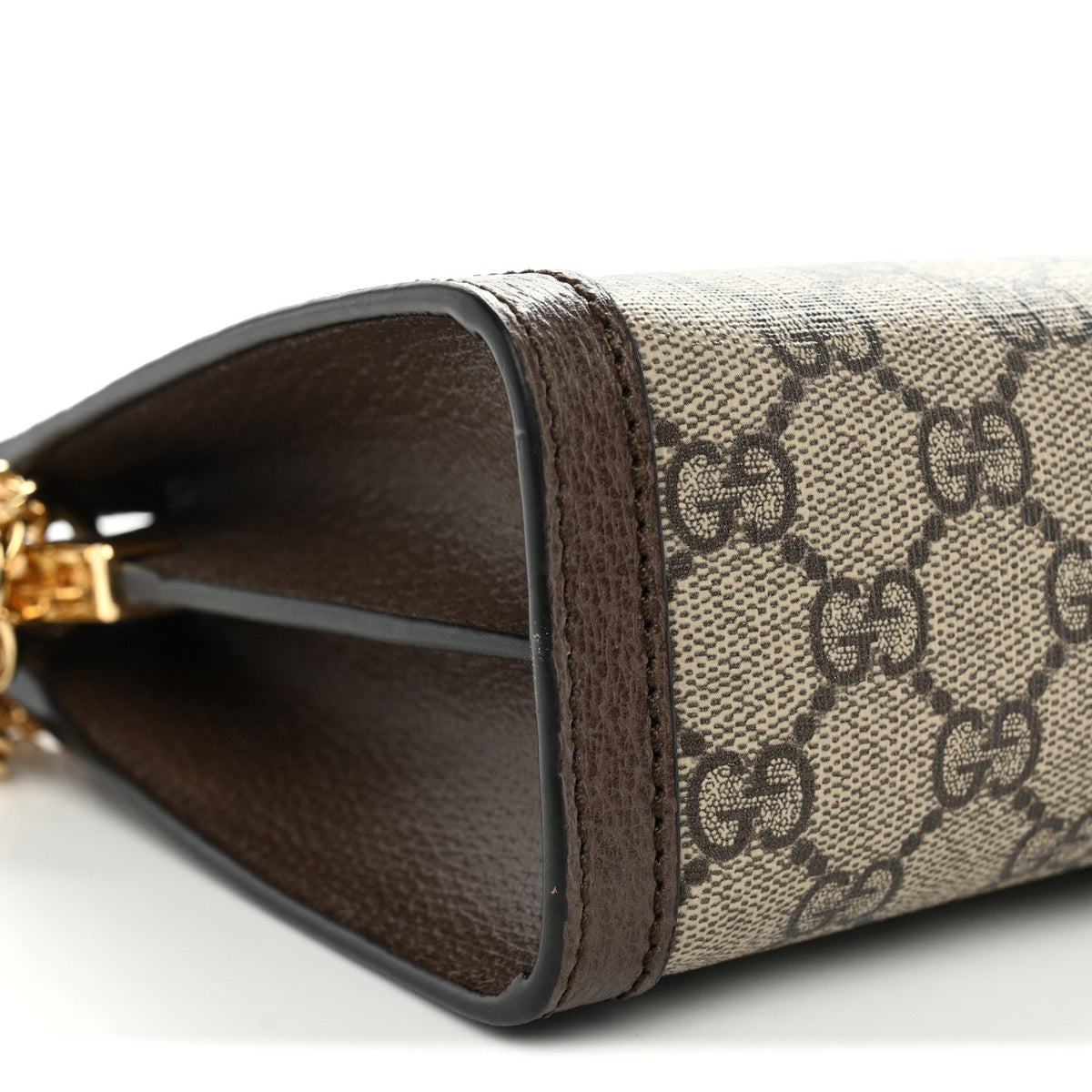 GG Supreme Monogram Web Small Ophidia Chain Shoulder Bag Brown wholesalehk.shop