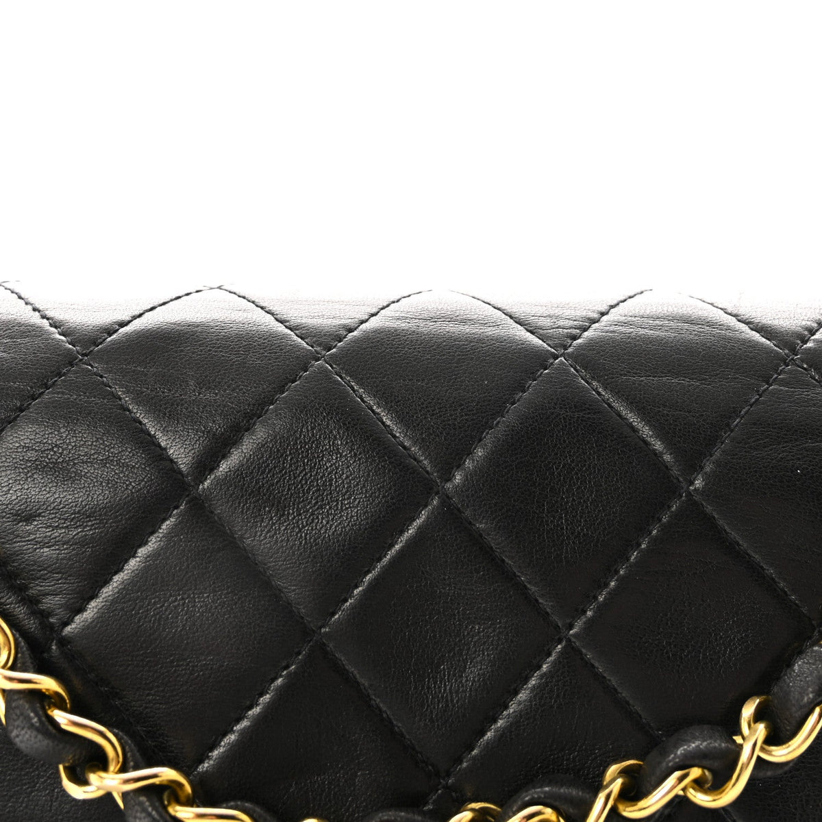 Lambskin Quilted Medium Double Flap Black wholesalehk.shop