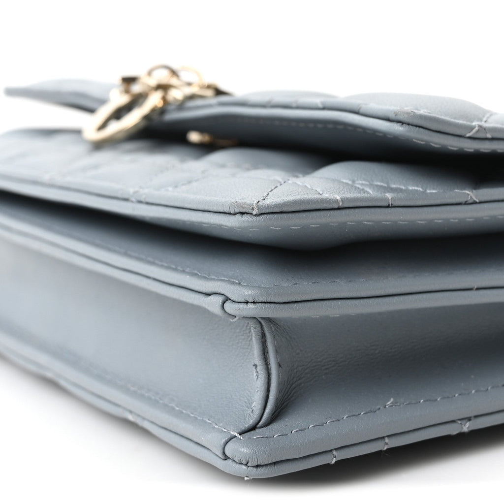 Lambskin Cannage Mini My Dior Top Handle Clutch Cloud Blue wholesalehk.shop