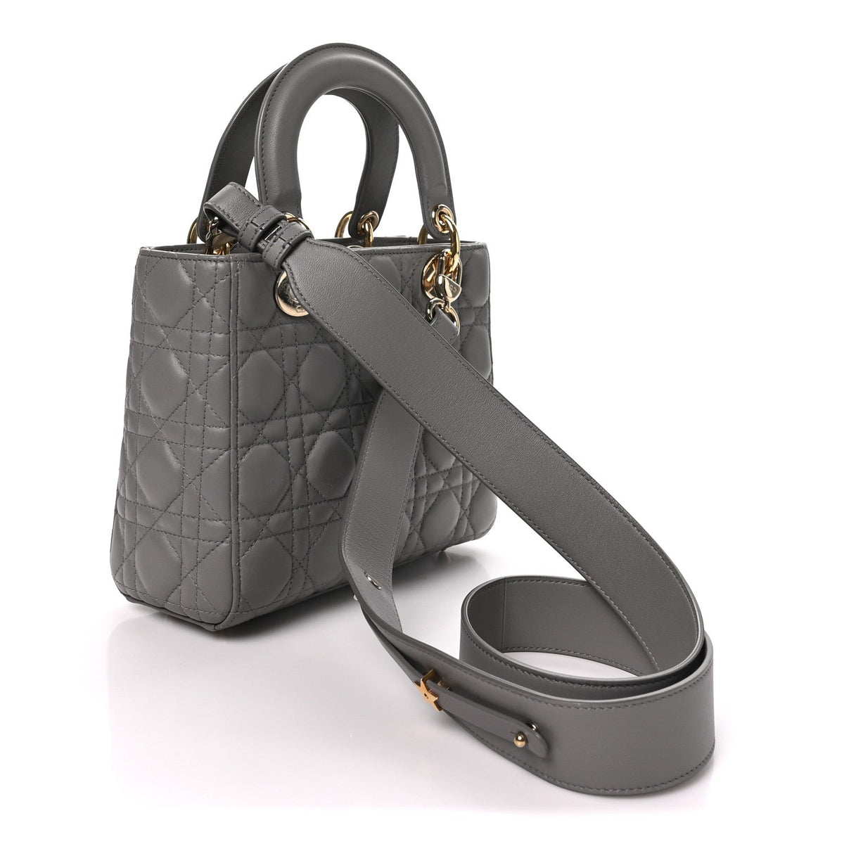 Lambskin Cannage Small My ABCDior Lady Dior Grey wholesalehk.shop