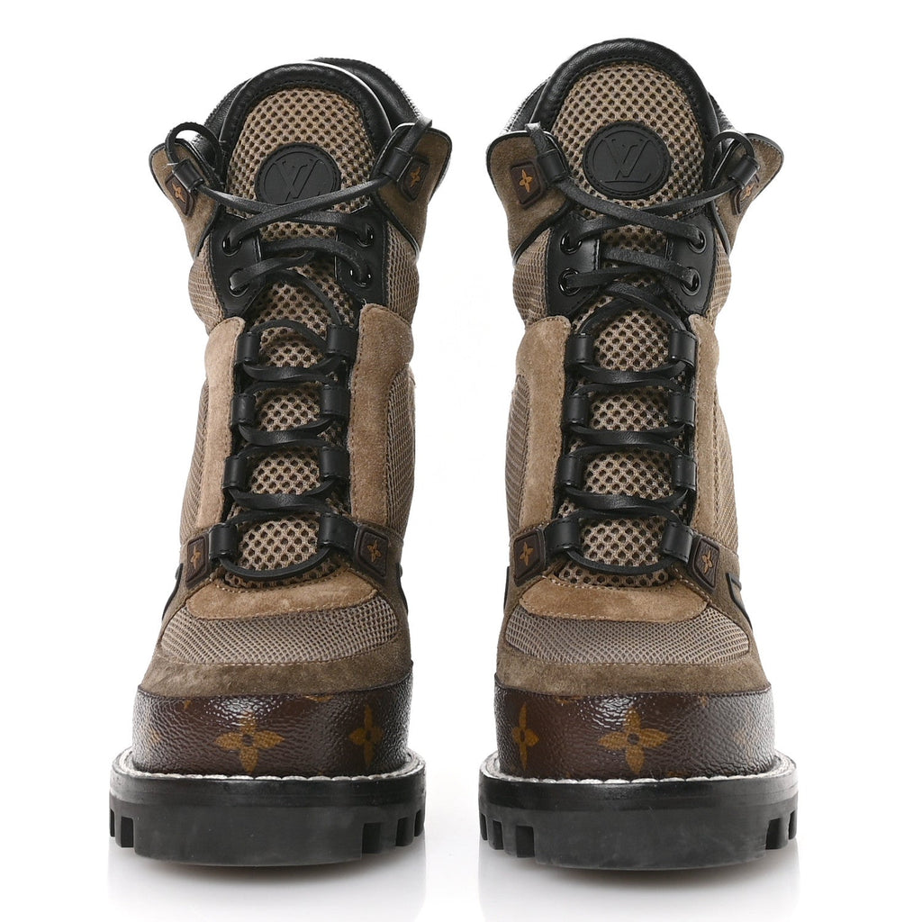 Suede Calfskin Monogram Star Trail Ankle Boots 38.5 Khaki £¨ Direct shipment via from wholesalehk.shop