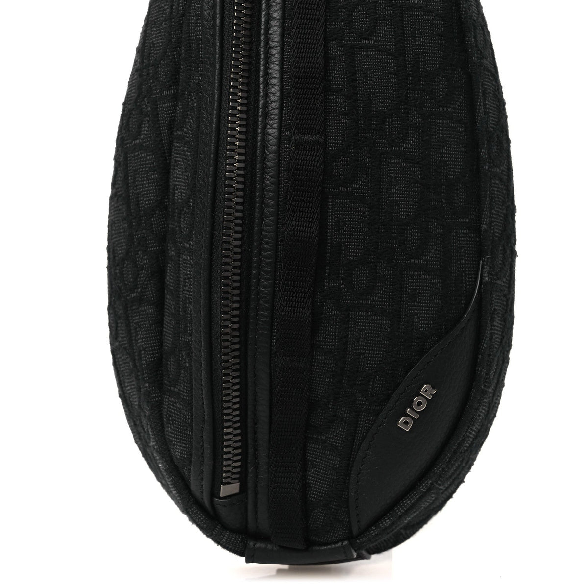 Grained Calfskin Oblique Scarab Sling Bag Black wholesalehk.shop