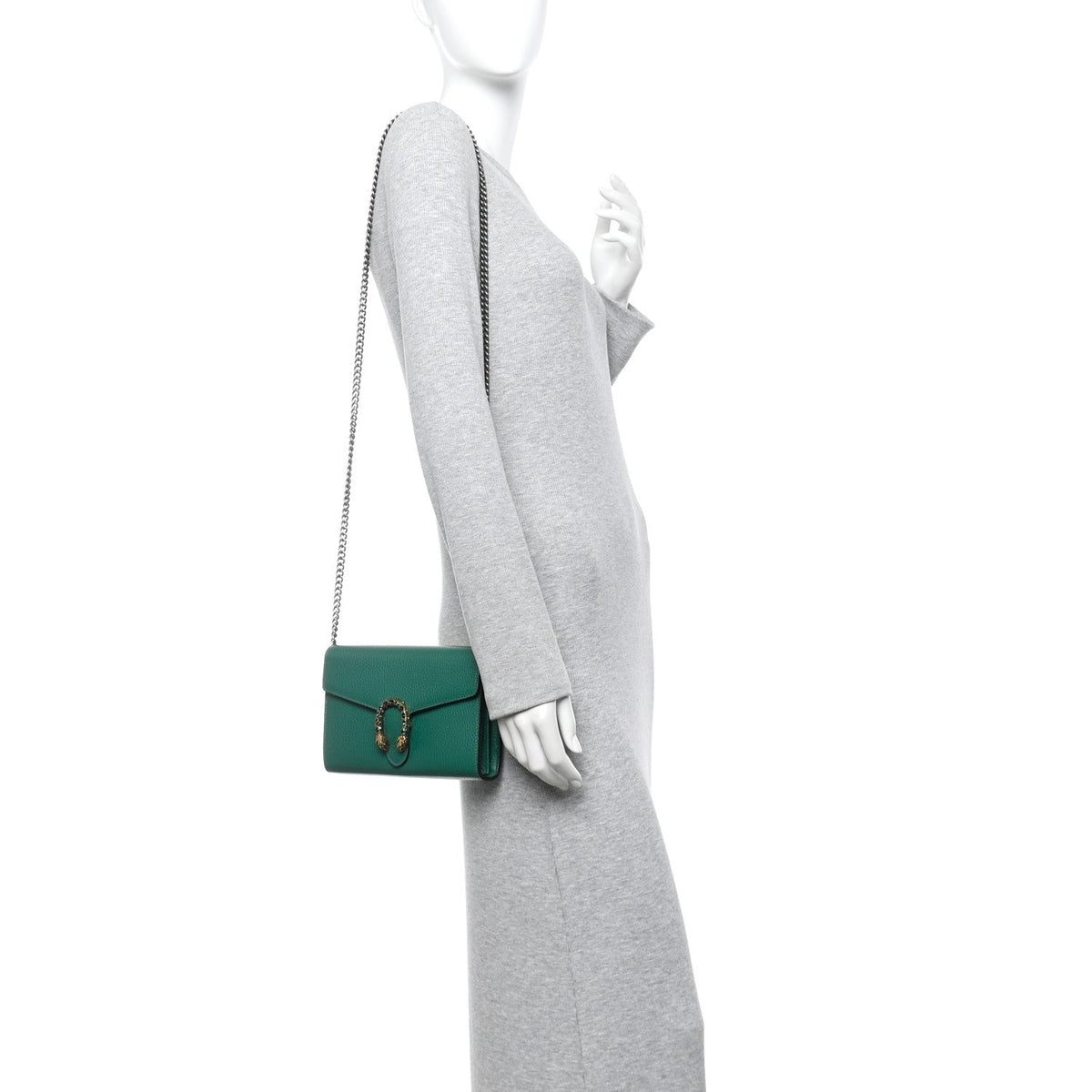 Calfskin Mini Dionysus Chain Wallet Emerald wholesalehk.shop