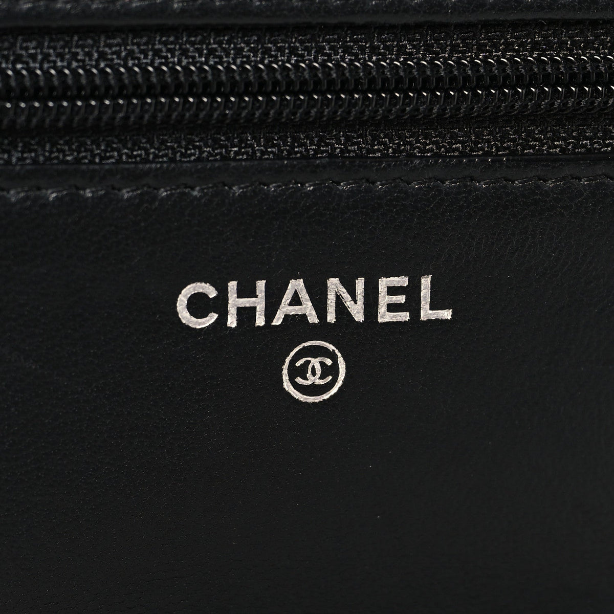 Lambskin Quilted Wallet On Chain WOC Black wholesalehk.shop
