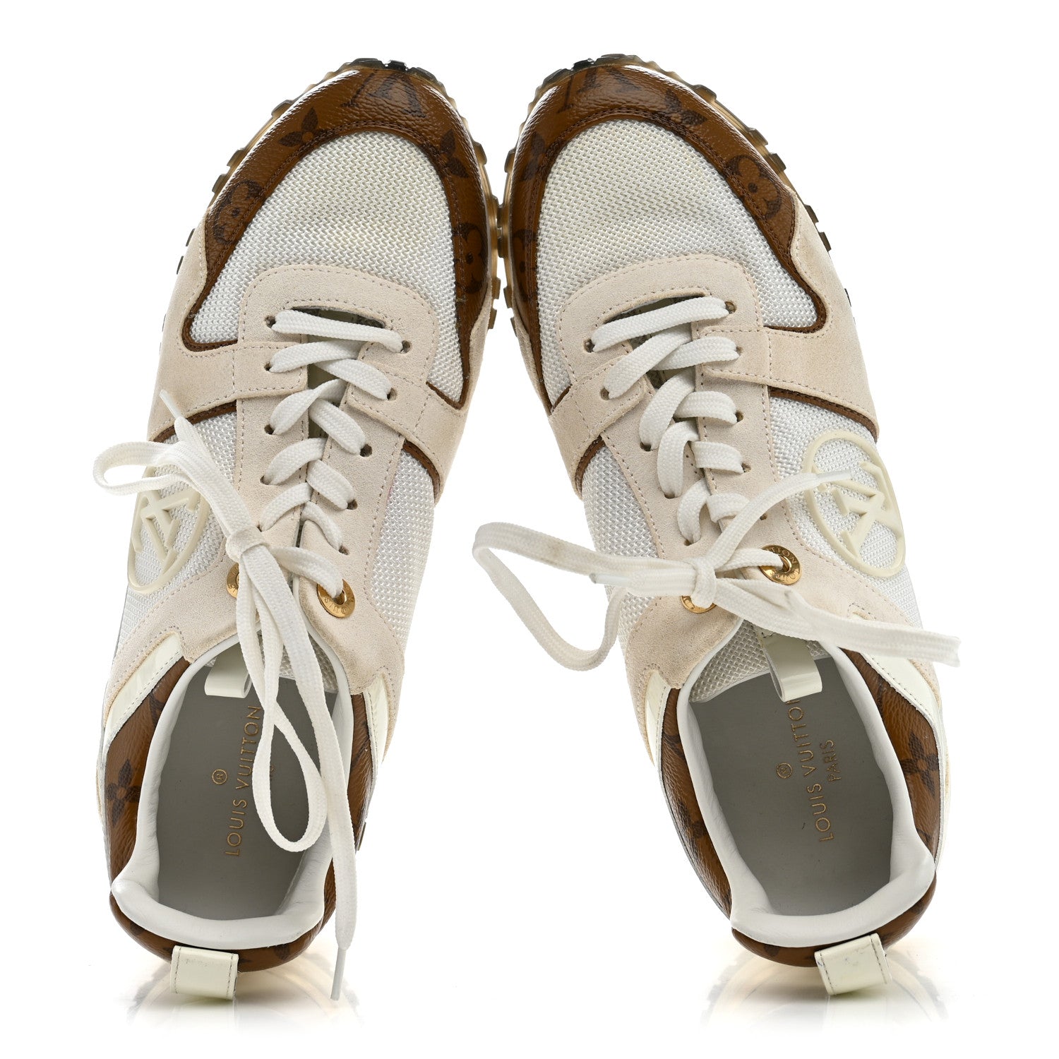 Calfskin Monogram Run Away Sneakers 36.5 White £¨ Direct shipment via from wholesalehk.shop