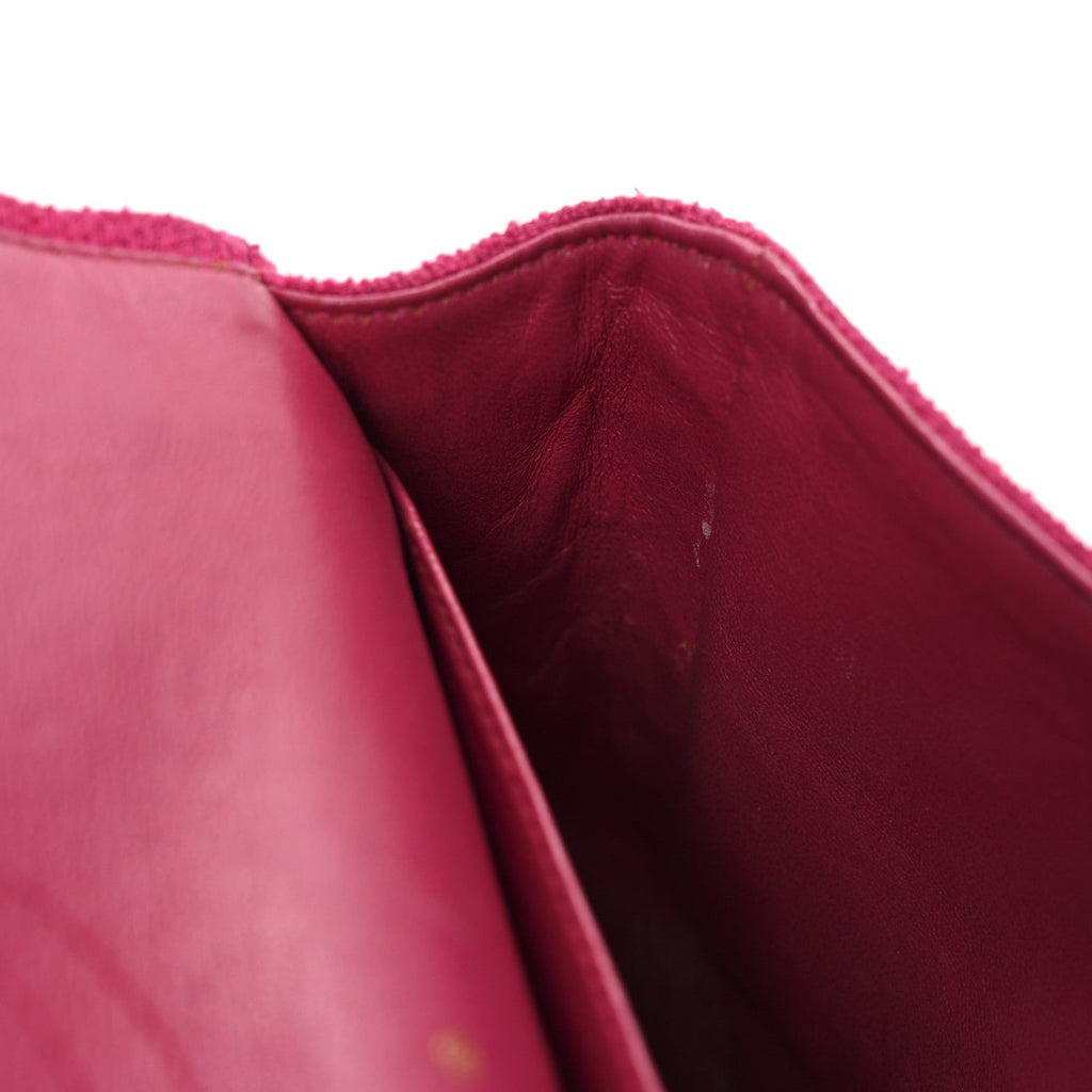 Tweed Quilted Medium Double Flap Fuchsia wholesalehk.shop