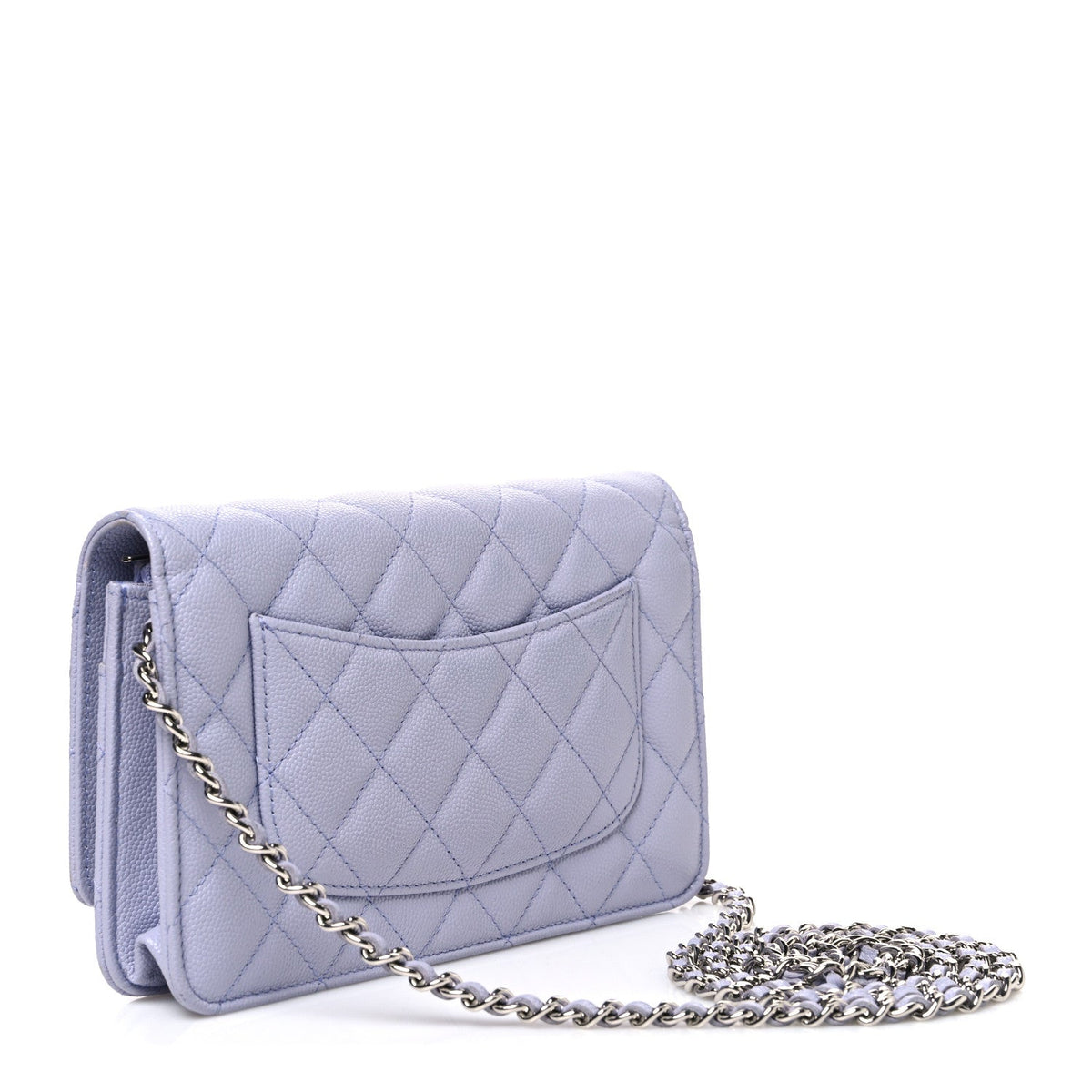 Caviar Quilted Wallet on Chain WOC Light Purple wholesalehk.shop