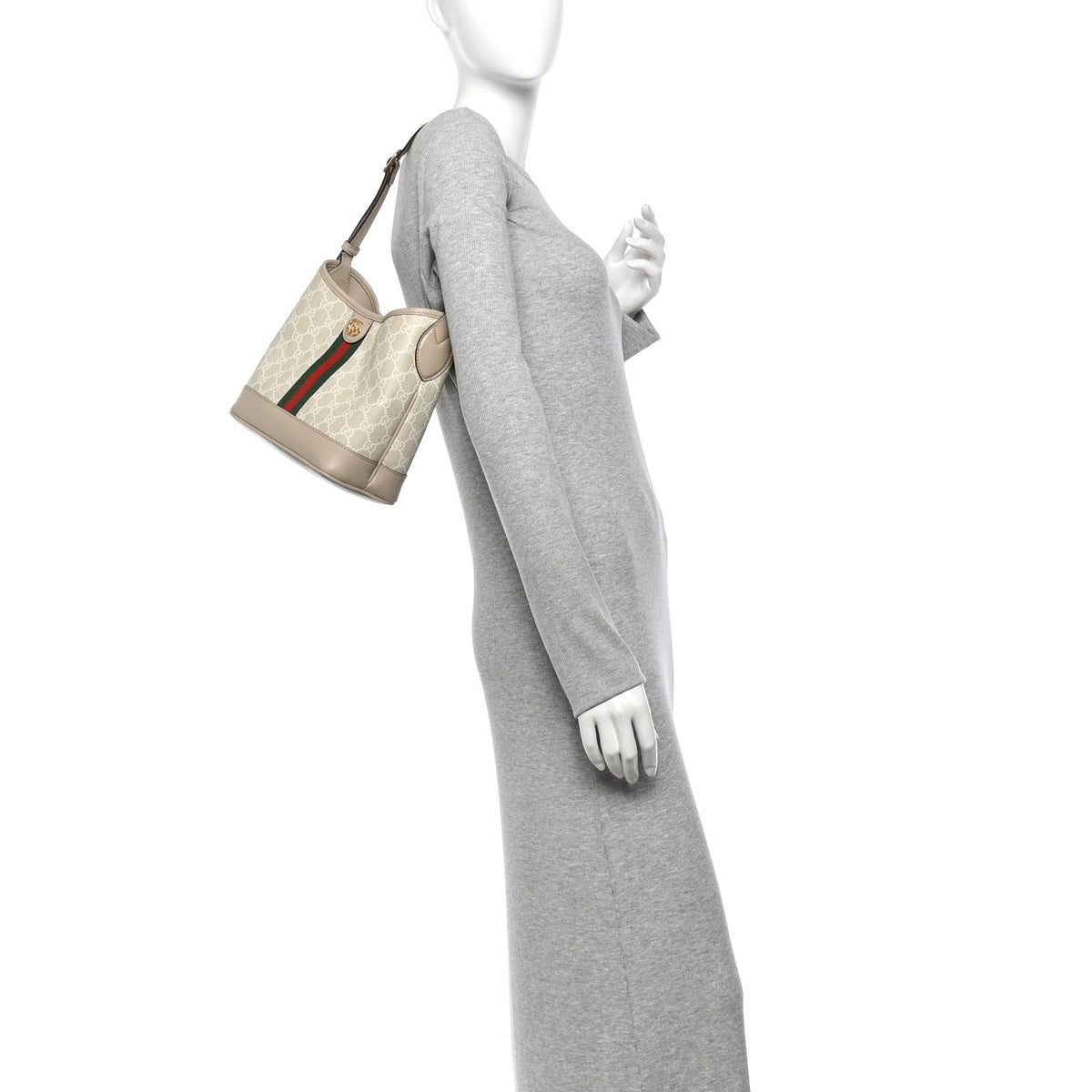 GG Supreme Monogram Web Small Ophidia Shoulder Bag Beige White Oatmeal wholesalehk.shop