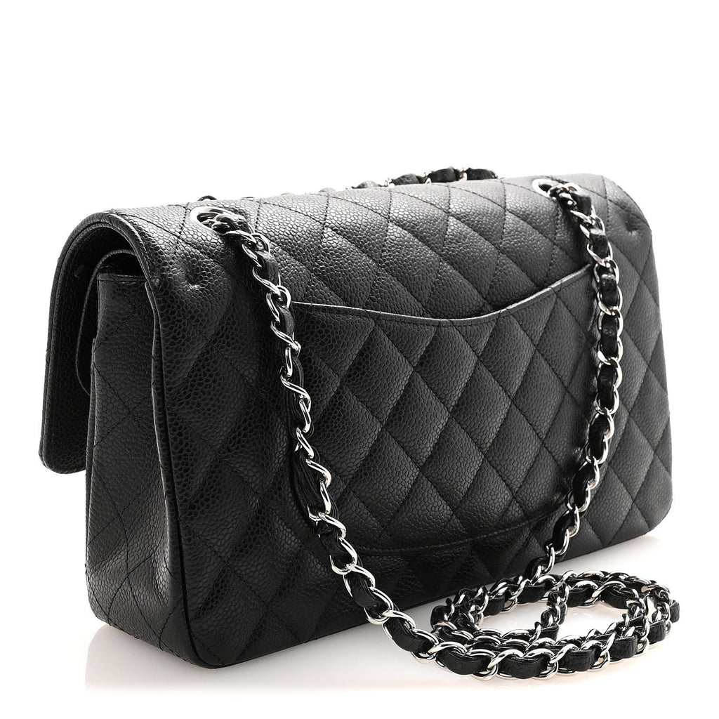 Caviar Quilted Medium Double Flap Black wholesalehk.shop