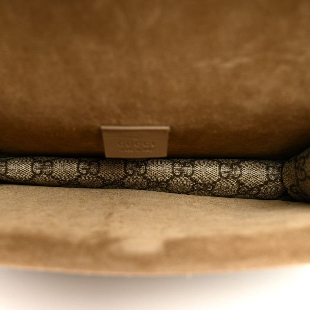 GG Supreme Monogram Suede Crystal Small Dionysus Shoulder Bag Beige Ebony Taupe wholesalehk.shop