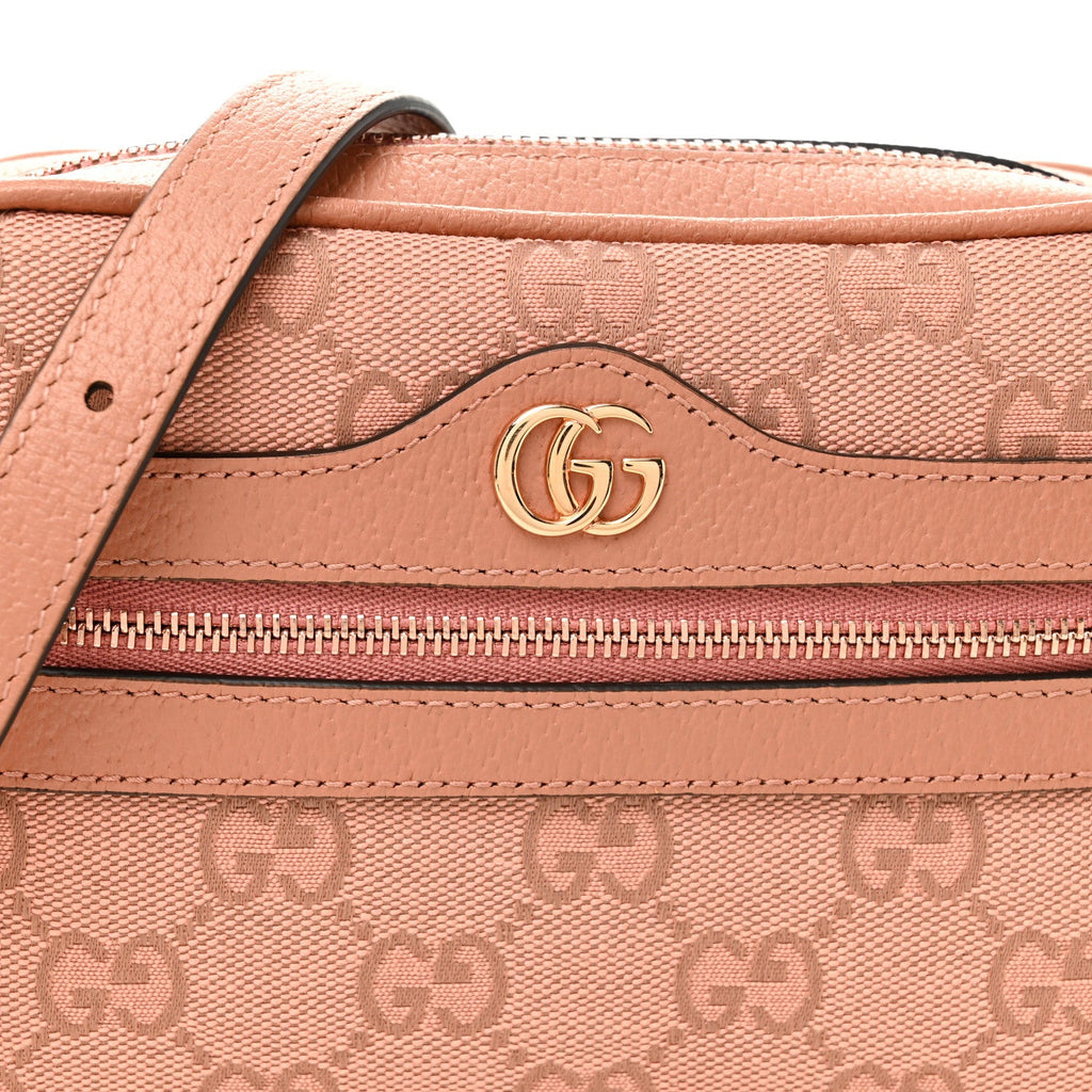 Monogram Textured Dollar Calfskin Mini Ophidia Shoulder Bag Cloche Rose Pink wholesalehk.shop
