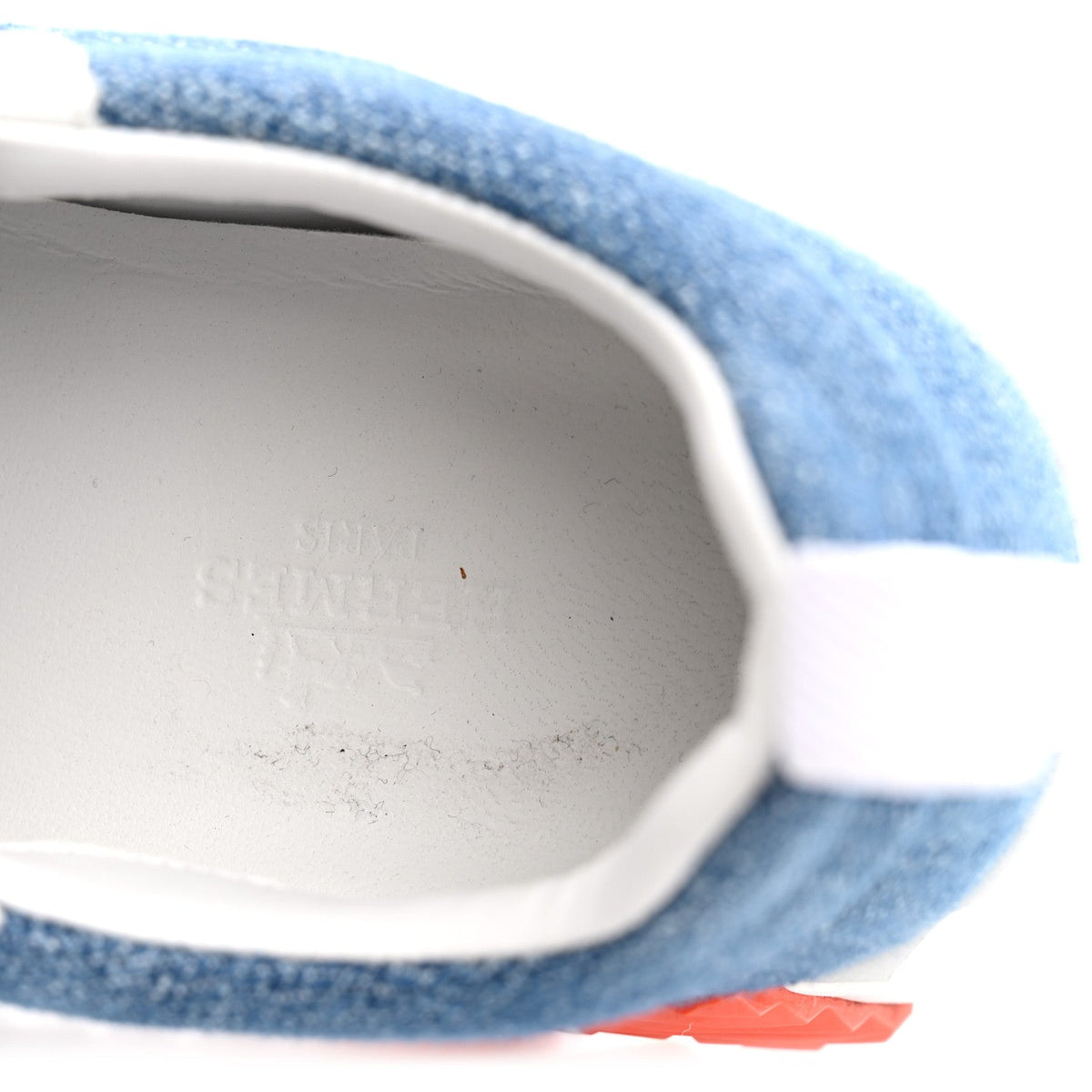 Denim Suede Goatskin Bouncing Sneakers 37.5 Bleu Clair White wholesalehk.shop