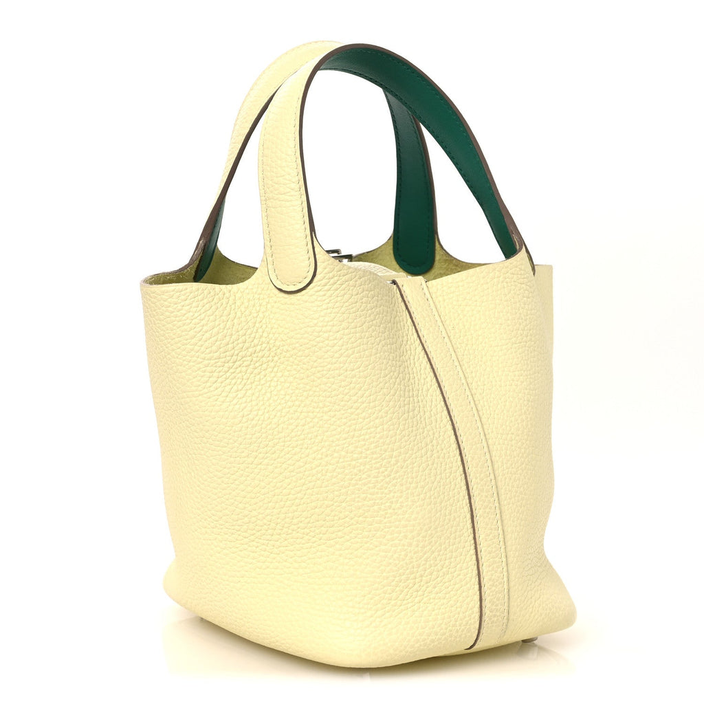 Taurillon Clemence Swift Eclat Picotin Lock 18 PM Jaune Milton Vert Vertigo £¨ Direct shipment via from wholesalehk.shop