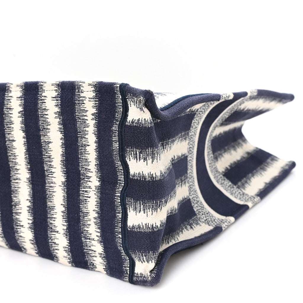 Canvas Embroidered Large Striped Book Tote Navy £¨ Direct shipment via from wholesalehk.shop