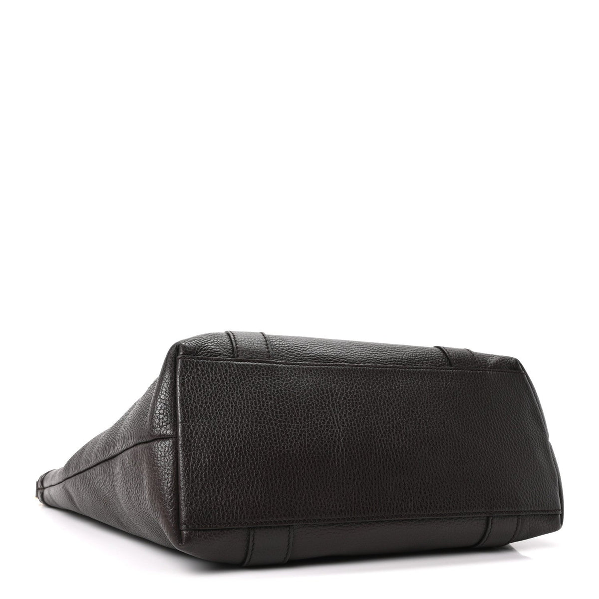Calfskin Bamboo Top Handle Tote Dark Brown wholesalehk.shop