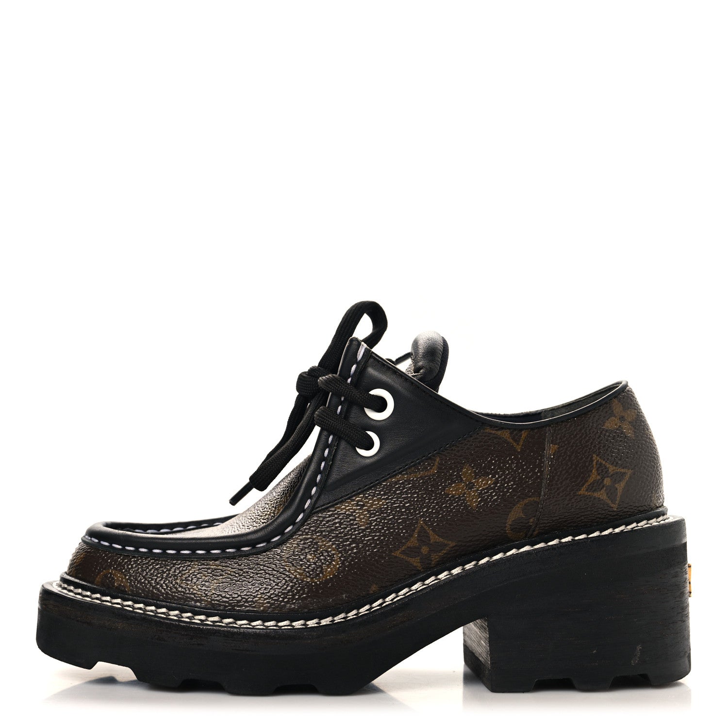 Monogram Calfskin Beaubourg Platform Derby Shoes 36 Brown £¨ Direct shipment via from wholesalehk.shop