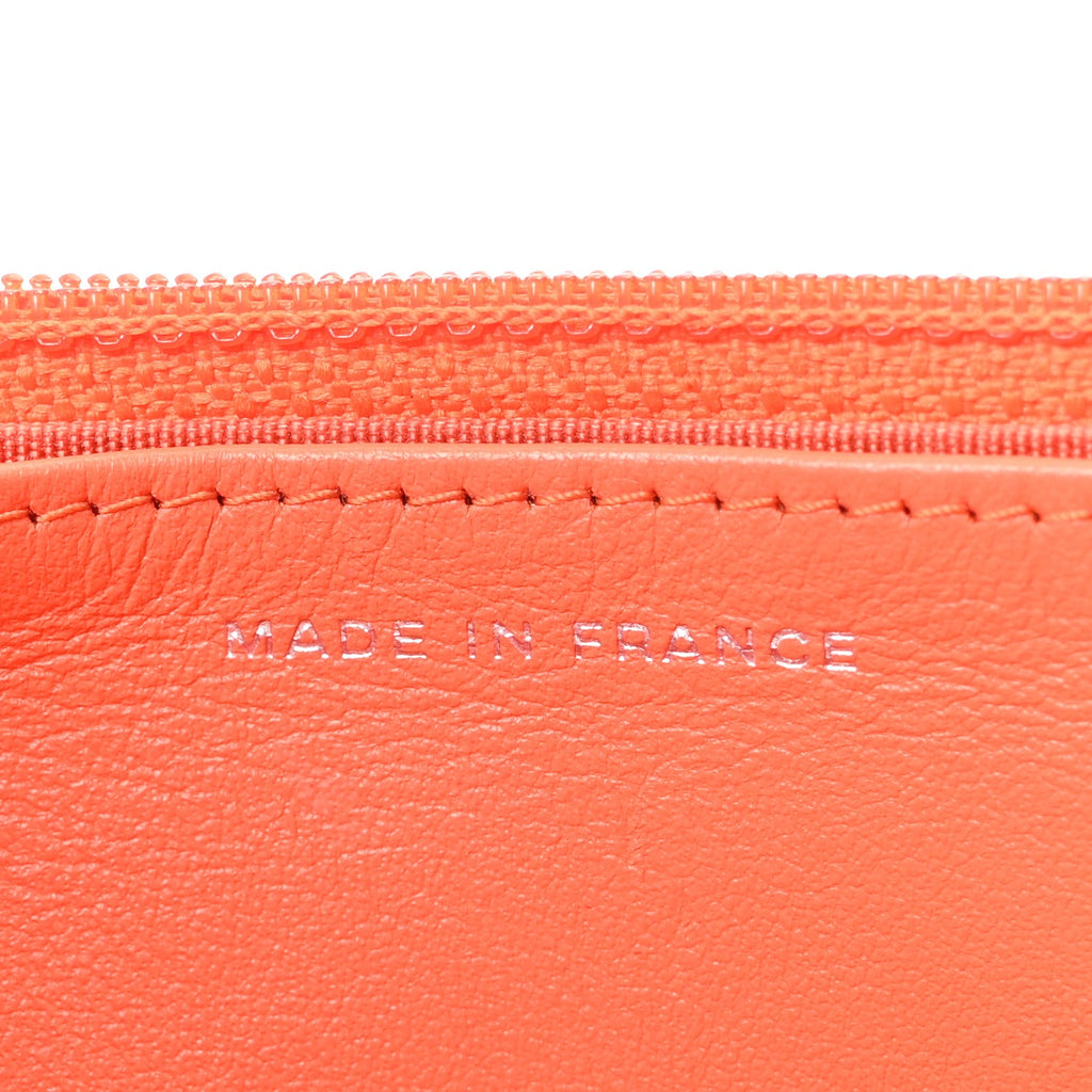 Caviar Quilted Boy Wallet On Chain WOC Orange wholesalehk.shop