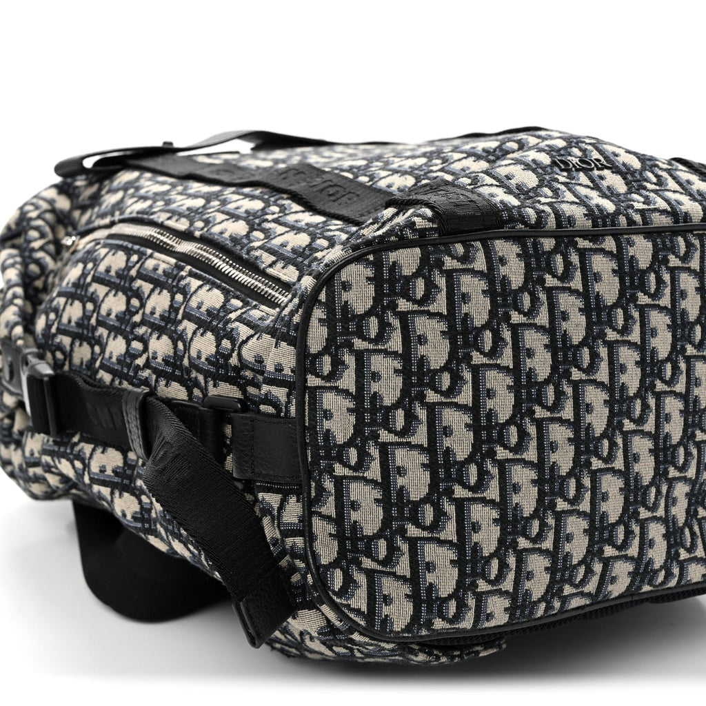 Oblique Calfskin Safari Backpack Navy Blue wholesalehk.shop