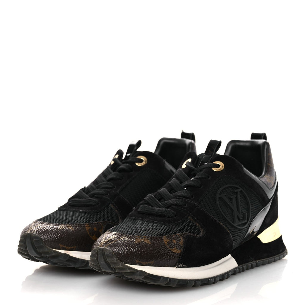 Suede Monogram Run Away Sneakers 36.5 Black £¨ Direct shipment via from wholesalehk.shop