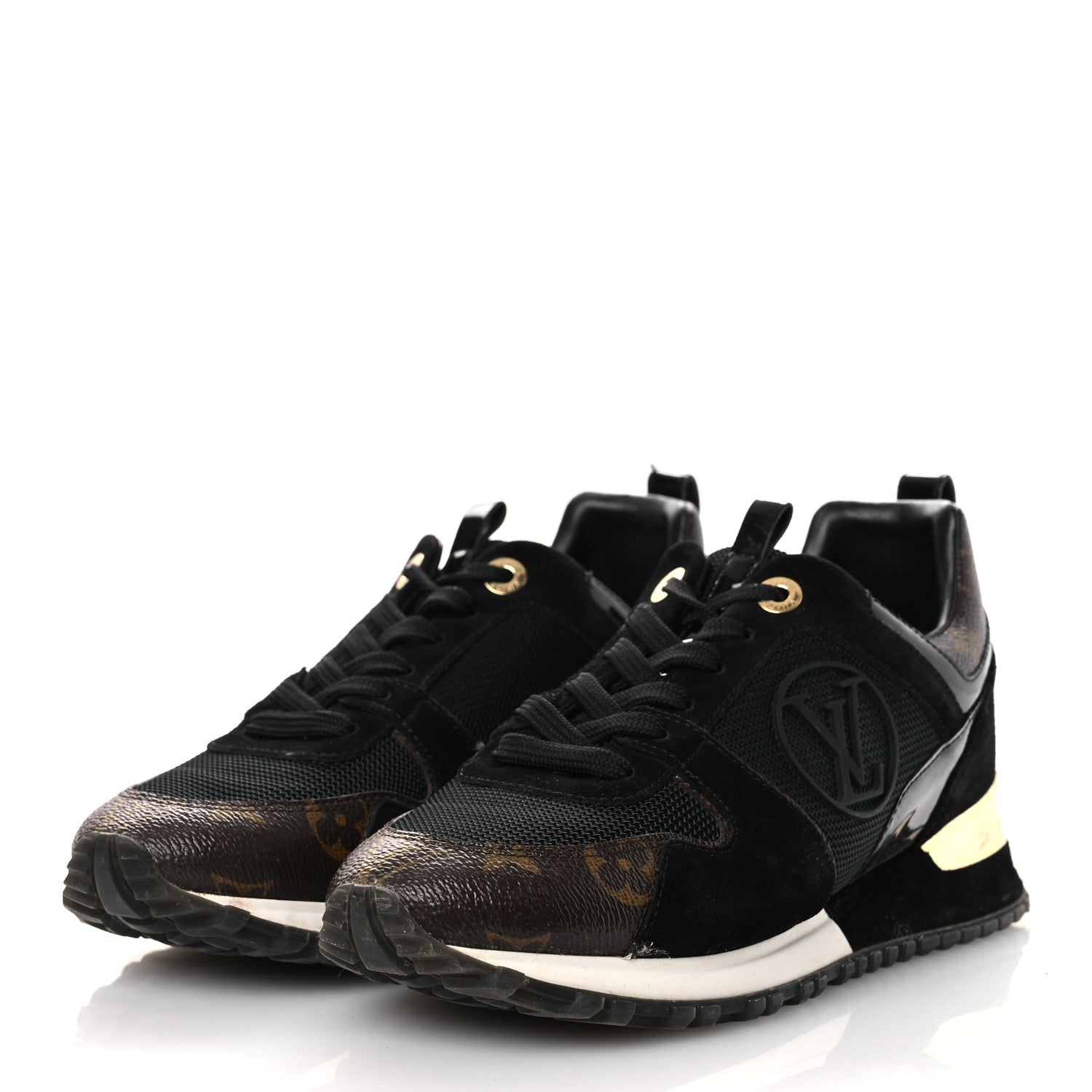 Suede Monogram Run Away Sneakers 36.5 Black £¨ Direct shipment via from wholesalehk.shop
