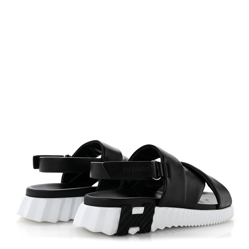 Calfskin Womens Electric Sandals 38.5 Black wholesalehk.shop